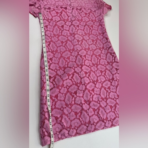 Moschino Y2K Cheap & Chic Barbie Pink Crochet Lace Lined Shift Dress Size 4 - Picture 6 of 12